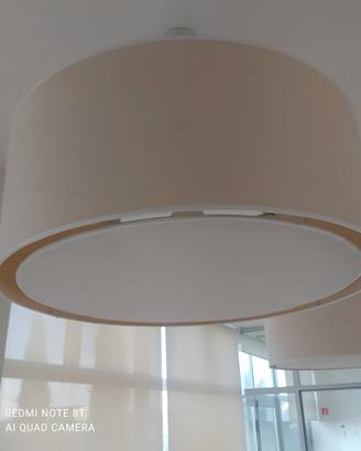 Lampadario tamburo tessuto