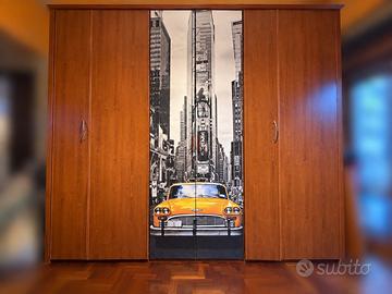Armadio 6 ante in legno con ante decorate