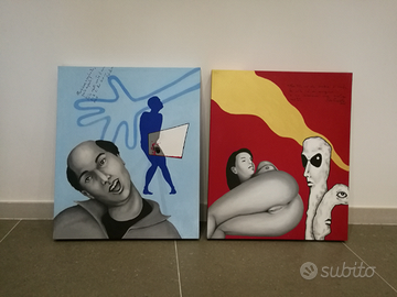 Coppia di quadri moderni. Originali su tela