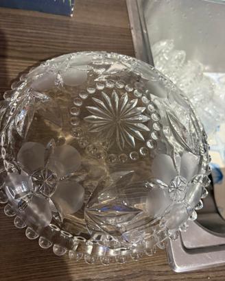 Vintage cristallo coppette e coppa grande