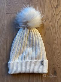 Cappello con pompon in pelliccia bianco COLMAR