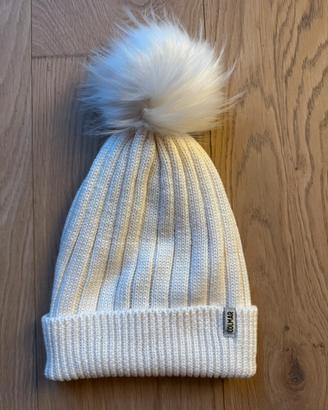 Cappello con pompon in pelliccia bianco COLMAR