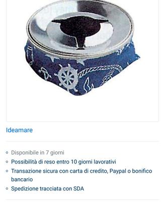 Posacenere a sacchetto acciaio inox e cotone 10 cm