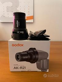 Godox AK-R21 + lente 65 mm + diapositive