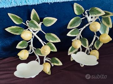 applique artig artistico made Italy portacandele 