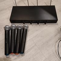 4 Radiomicrofoni wireless canali separati