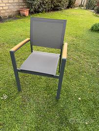 NUOvE 8x Sedie Giardino Nere Fuji