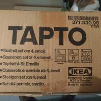 Set 4 pentole smaltate con manico TAPTO Ikea 