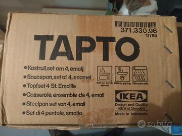 Set 4 pentole smaltate con manico TAPTO Ikea 