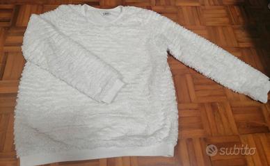 Felpa in pelliccia bianca 