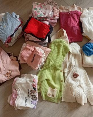 Lotto 45 pezzi bambina 12/18 mesi autunno inverno