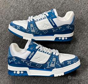 Scarpe casual in pelle di mucca Donna Bianco Blu