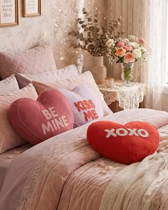 Set 3 cuscini cuore "Candy Hearts" Nuovi