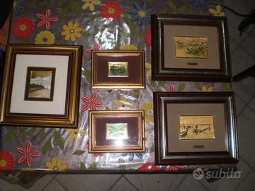 Quadri su foglia d'oro vintage