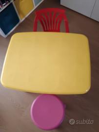 TAVOLINO IN PLASTICA CON DUE SEDIE
