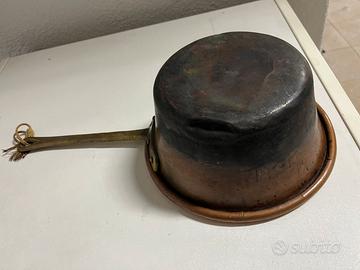 Pentola antica in rame stagnato -fine ‘800/900