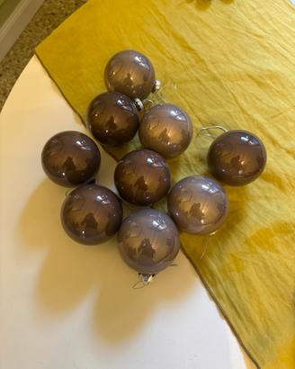 Palline albero di Natale in vetro marrone