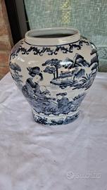 vaso porcellana bianca e blu cinese