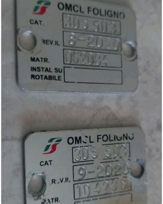 Targhette Alluminio FS OMCL Ferrovie Italiane