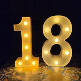 numero 18 luminoso festa evento tavolo bomboniera 