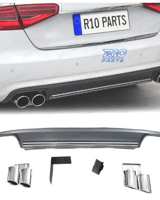 KIT DIFFUSORE AUDI A4 B8 11-15 LOOK S4 2 TERMINALI