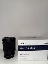 Sigma 16mm 1.4  - e-mount