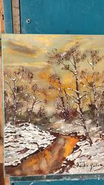 paesaggio olio su tela 30x40 