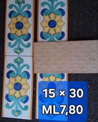 Piastrelle Cotto Petrus 15x30 decoro 7,80 ml