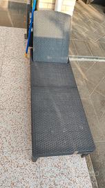 lettino da giardino in Rattan