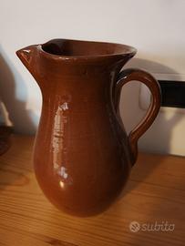 Antica brocca ceramica francese smaltata h.25,5