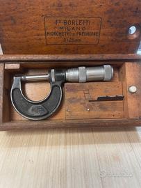 Micrometro Borletti Milano 0-25 Vintage Precisione