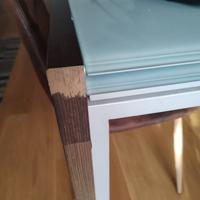 Tavolo scorrevole vetro e legno
