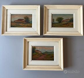 Tre Quadri ad olio Renè Originali Anni 50