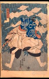 Stampa giapponese Ukiyo-e firmata da Kunisada II