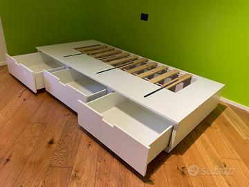 Letto singolo NORDLI IKEA bianco con testiera