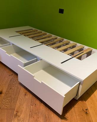 Letto singolo NORDLI IKEA bianco con testiera