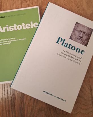 2 libri di filosofia Aristotele e Platone