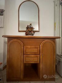 Mobile con specchio in legno