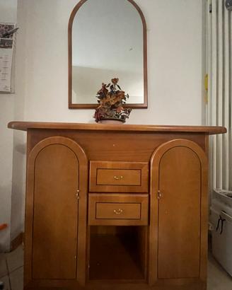 Mobile con specchio in legno