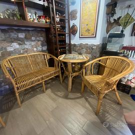 set in rattan