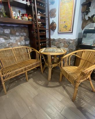set in rattan
