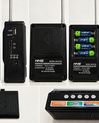Radio Portatile NNS NS-018U FM USB SD AUX – Funzio
