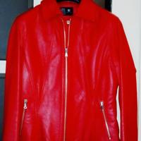 Giacca rossa in pelle