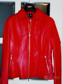 Giacca rossa in pelle