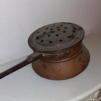 Pentola antica scalda letto in rame