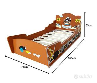 letto bimbo forma di barca dei pirati per bambini