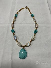 Collana turchese con pietre vintage