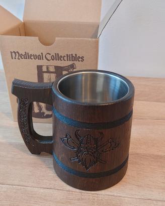tesylar boccale birra "El lobo" in legno 