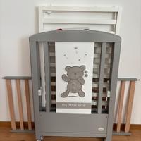 Lettino+fasciatoio+materasso+paracolpi