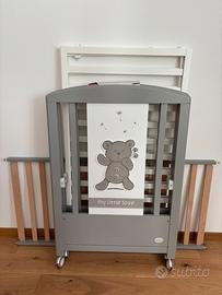 Lettino+fasciatoio+materasso+paracolpi